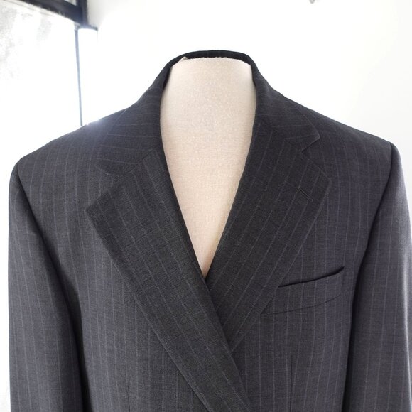 Men's 48 Long  Paul Dione  Grey Wool Suit Coat Jacket - Picture 3 of 11
